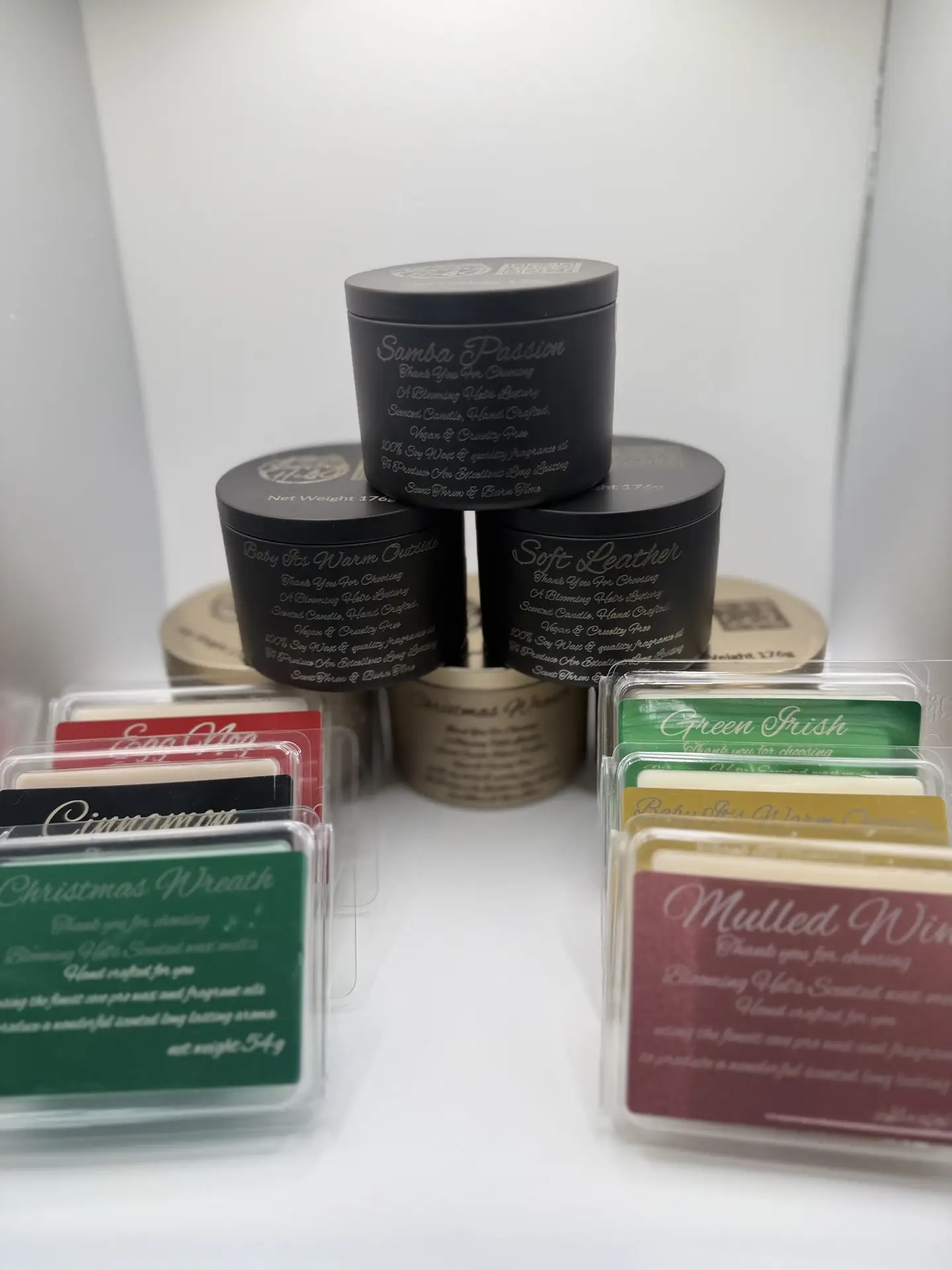 luxury scented wax melts and container candles